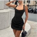 Dress Women's European and American Sexy Fishbone Slim Backless Suspender Dress Female Sexy Skirt Royal Sister Light Mature Style