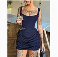 Dress Women's European and American Sexy Fishbone Slim Backless Suspender Dress Female Sexy Skirt Royal Sister Light Mature Style