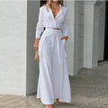 European and American Women's Spring New Solid Color Temperament Commuter Pocket Long Sleeve Fashion Set
