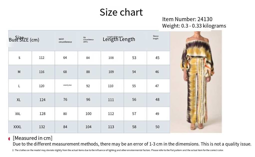 European and American women's spring new printed off shoulder loose bat sleeve wide leg pants set