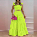 Spring New Women's Clothing European and American Fashion Dress Strap Top Dress Set