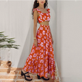 Spring New Women's Clothing European and American Fashion Dress Strap Top Dress Set