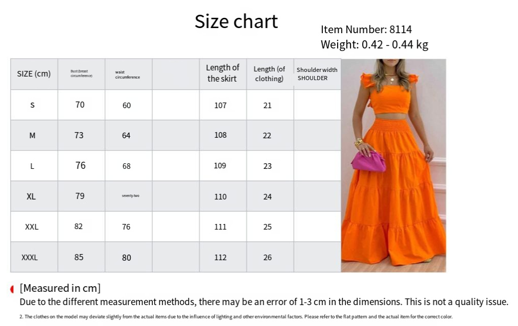 Spring New Women's Clothing European and American Fashion Dress Strap Top Dress Set