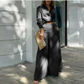 European and American Women's Spring New Solid Color Temperament Commuter Pocket Long Sleeve Fashion Set