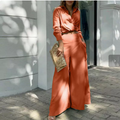 European and American Women's Spring New Solid Color Temperament Commuter Pocket Long Sleeve Fashion Set