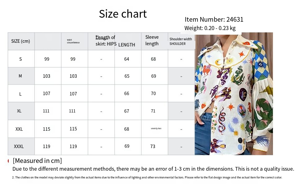 European and American women's spring new graffiti printed lapel lantern sleeves loose slimming long sleeved shirt