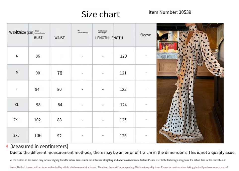 2026 Spring New Women's Clothing European and American Retro polka dot V-neck Bubble Sleeve Waist Dress