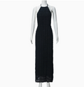 European and American Foreign Trade Women's Backless Pleated Fabric Personalized dress New Breathable Lace-up Lotus Leaf Dress