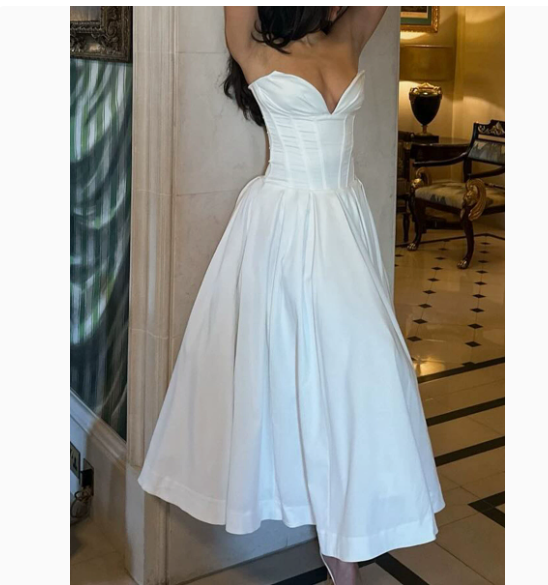 new women's dress sexy tube top backless Fishbone corset black dress European and American long dress