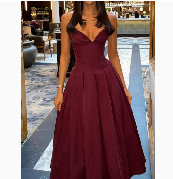 new women's dress sexy tube top backless Fishbone corset black dress European and American long dress