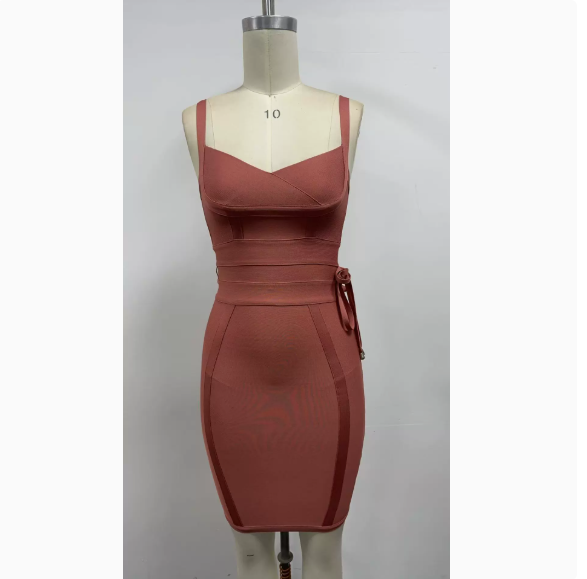 European and American bandage dress new ladies belt skirt sexy hip bandage dress