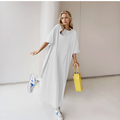 Ins Women's Clothing Fashion Solid Color dress Oblique Neck Shoulder Sleeveless Irregular Dress