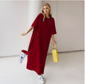 Ins Women's Clothing Fashion Solid Color dress Oblique Neck Shoulder Sleeveless Irregular Dress