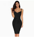 bandage dress suspender deep V-neck belt sexy tight bandage dress cocktail party dress European and American women's clothing
