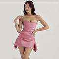 Women's Clothing Fashion Strapless Backless Short Skirt Spice Girl Decoration Floral French Dress Women's Dress