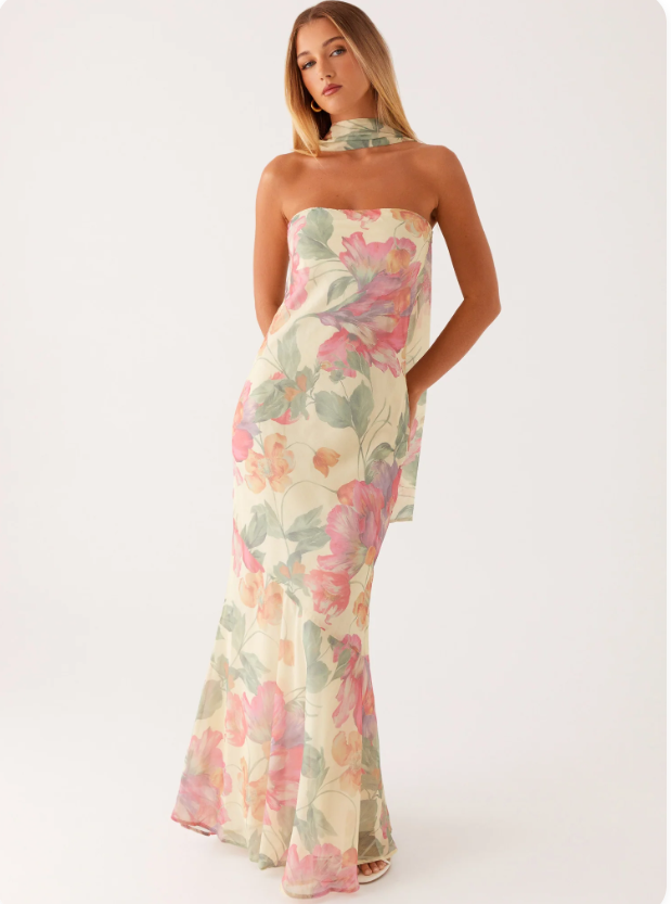 Tea Break Beautiful French Style Elegant Floral Multi-color Sling Seaside Holiday Fishtail dress Tight Waist Sanya Slimming Sand