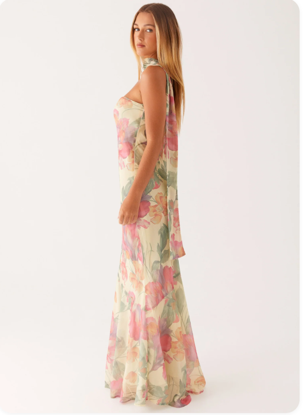 Tea Break Beautiful French Style Elegant Floral Multi-color Sling Seaside Holiday Fishtail dress Tight Waist Sanya Slimming Sand