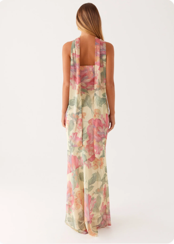 Tea Break Beautiful French Style Elegant Floral Multi-color Sling Seaside Holiday Fishtail dress Tight Waist Sanya Slimming Sand