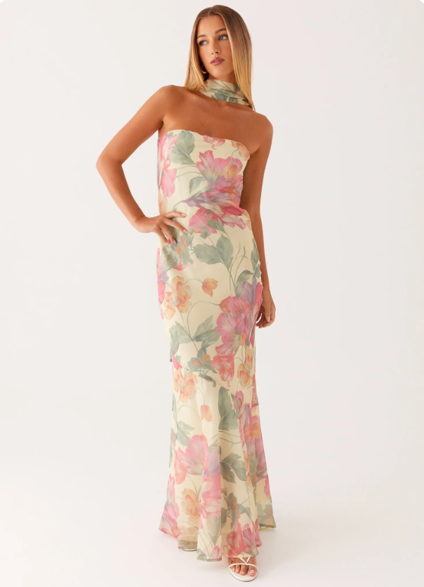 Tea Break Beautiful French Style Elegant Floral Multi-color Sling Seaside Holiday Fishtail dress Tight Waist Sanya Slimming Sand