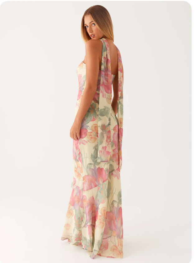 Tea Break Beautiful French Style Elegant Floral Multi-color Sling Seaside Holiday Fishtail dress Tight Waist Sanya Slimming Sand