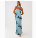 Tea Break Beautiful French Style Elegant Floral Multi-color Sling Seaside Holiday Fishtail dress Tight Waist Sanya Slimming Sand