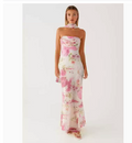 Tea Break Beautiful French Style Elegant Floral Multi-color Sling Seaside Holiday Fishtail dress Tight Waist Sanya Slimming Sand
