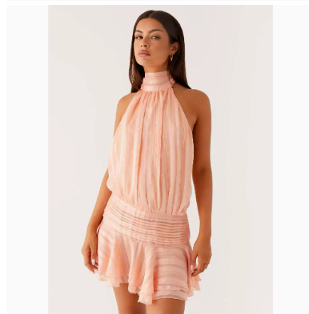 Hot Style Temperament Fashionable Halter Neck Satin Dress