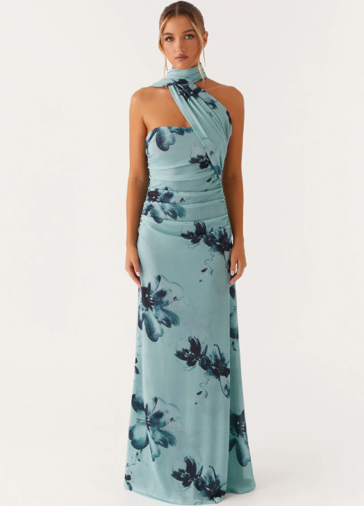 Songbird Maxi Dress - Blue Black Floral