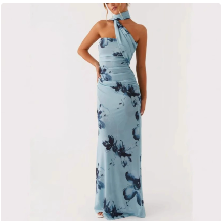 Songbird Maxi Dress - Blue Black Floral