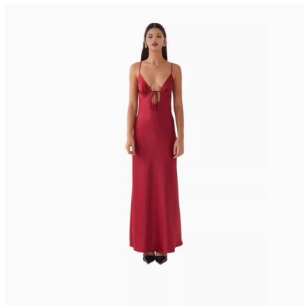 Flora Satin Maxi Dress - Wine red