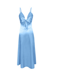 Flora Satin Maxi Dress - Ice Blue