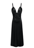 Flora Satin Maxi Dress - BLACK