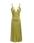 Flora Satin Maxi Dress - Green