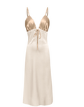 Flora Satin Maxi Dress - Champagne