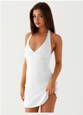 Heavy Hearted Mini Dress - WHITE