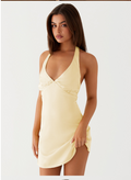 Heavy Hearted Mini Dress - Yellow