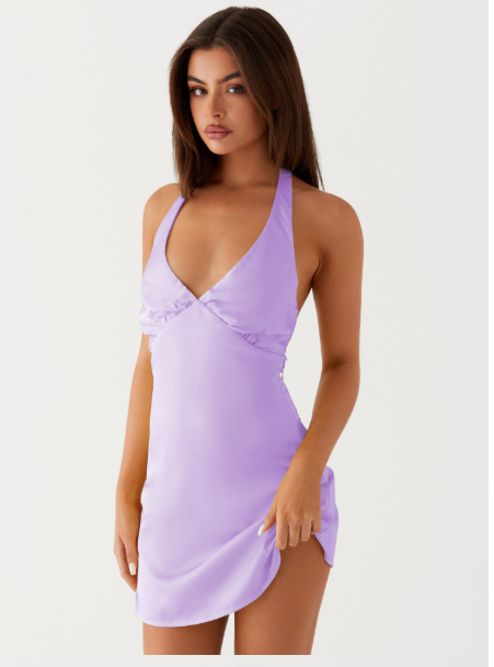 Heavy Hearted Mini Dress - Purple
