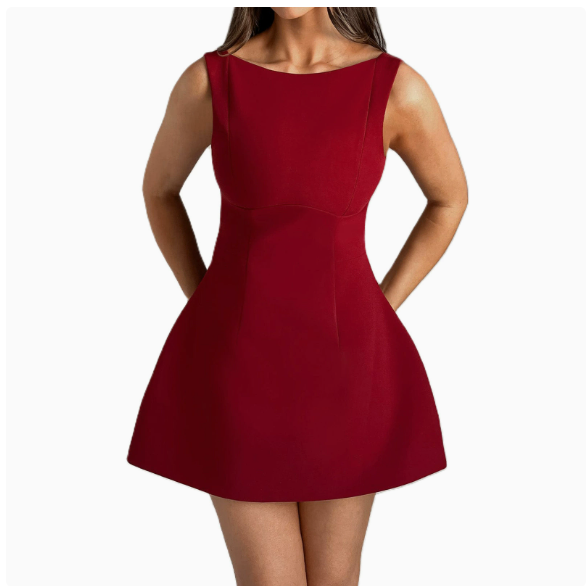 Lulita Mini Dress - Wine red
